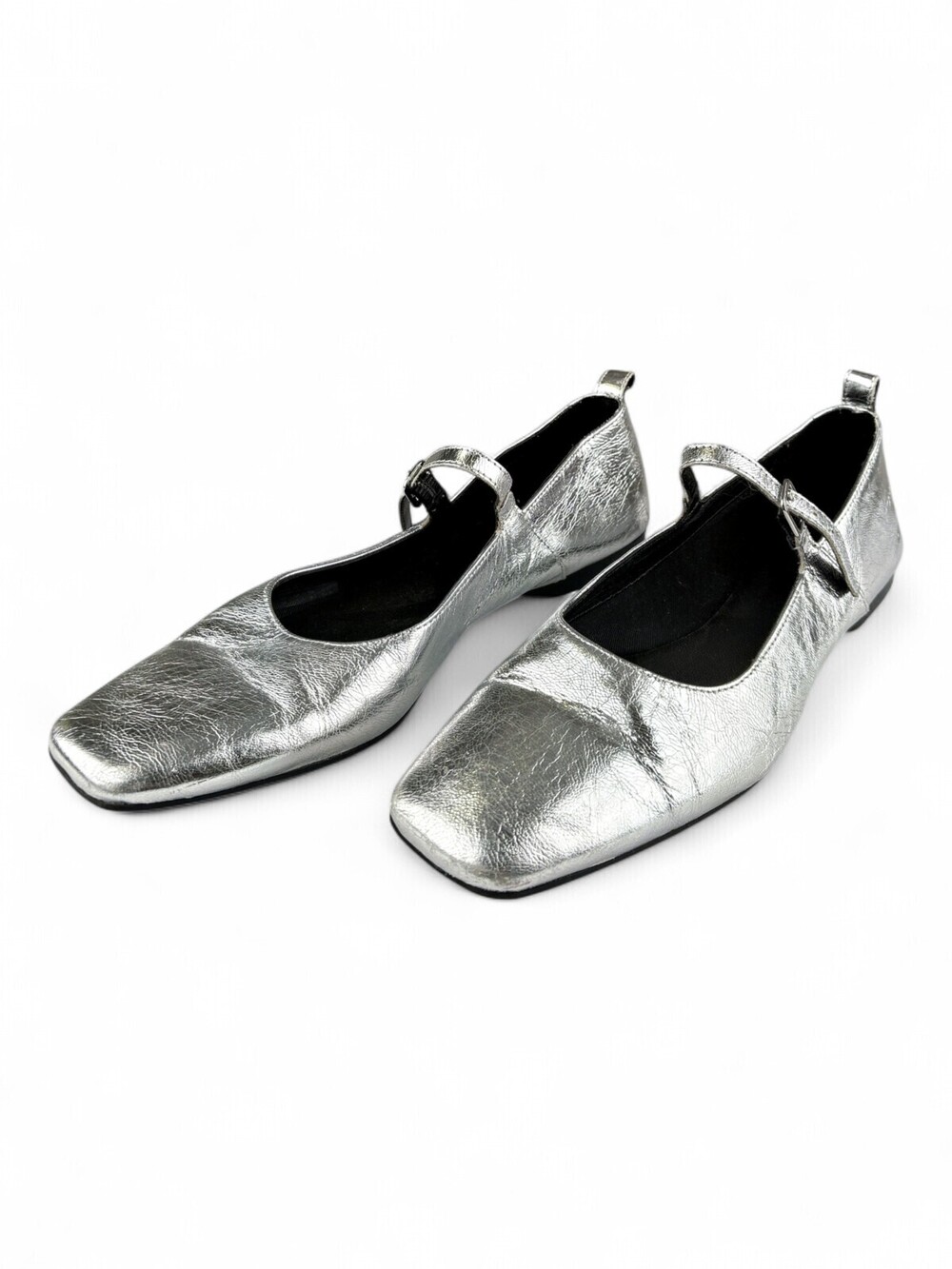 Vagabond Silver Metallic Mary Jane Flats EU 38 / US 8